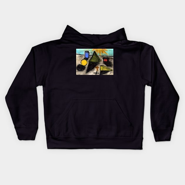 SHAPES OF TIME Kids Hoodie by neilstuartcoffey